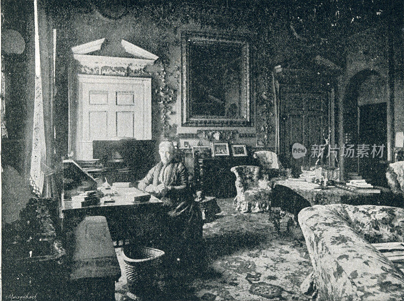 19世纪维多利亚时代的Mansion House Lady mayoress卧室